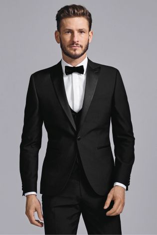 Black Tuxedo Suit: Taped Trousers